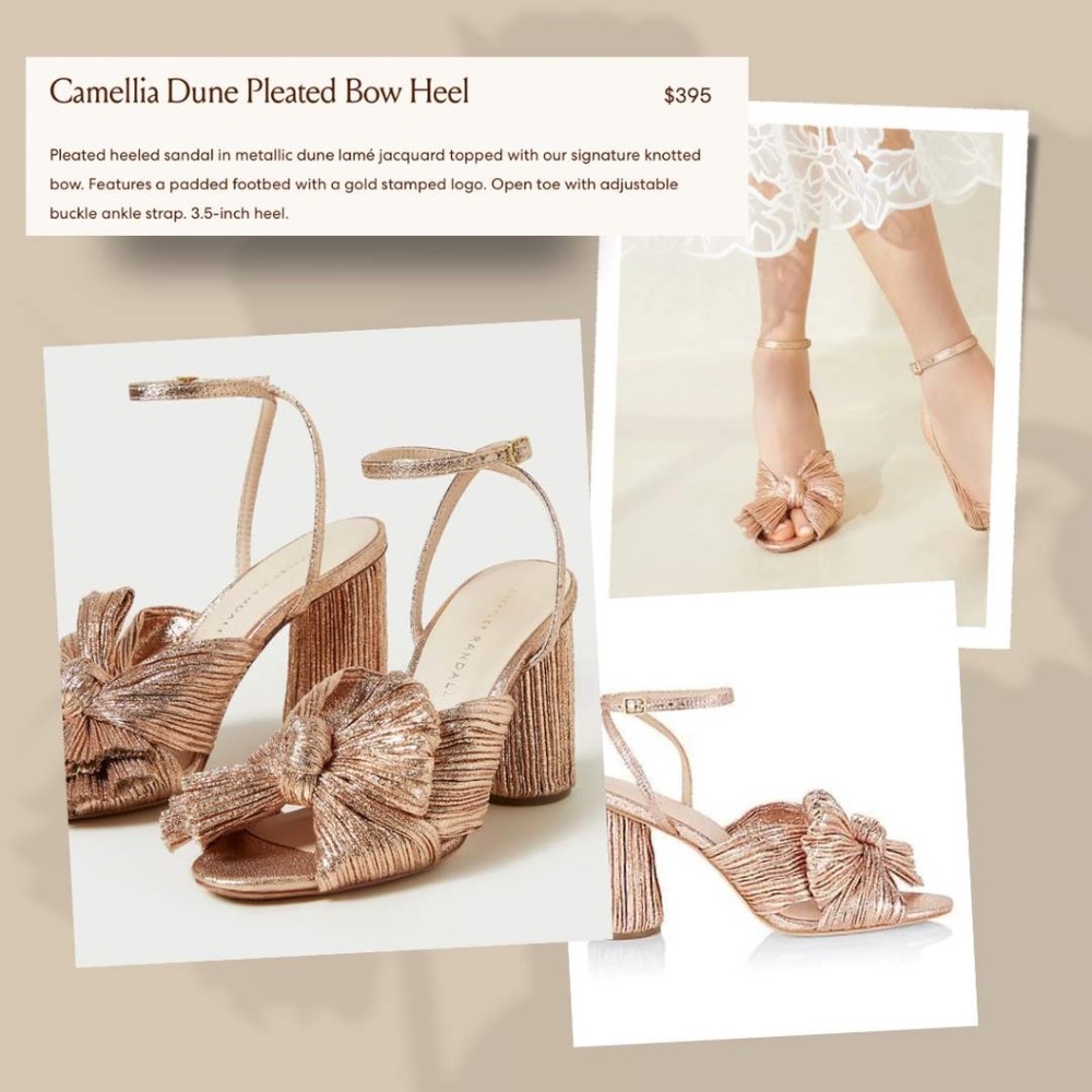 Loeffler Randall Camellia Dune Pleated Bow Heel Size 6